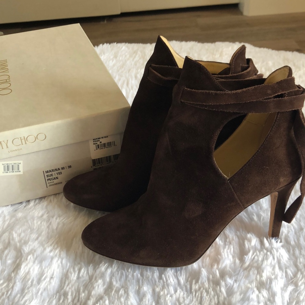 Jimmy Choo brown suede Marina boots